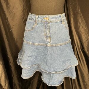 SHEIN Womens Denim Double Layered Medium Mini Skirt